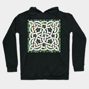 Green and White Celtic Knot Stone Mosaic Hoodie